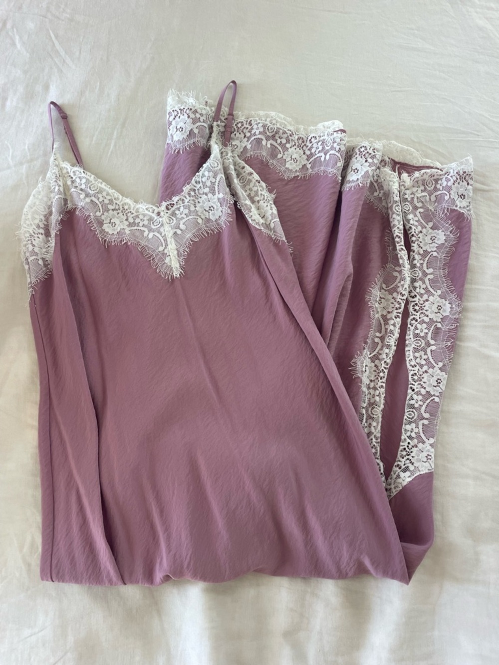 GAP Mauve Pink Lace-Trim Chemise
